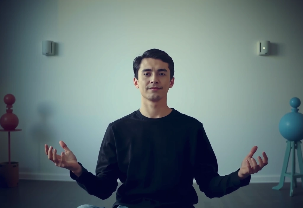 Person practicing meditation in a quiet room