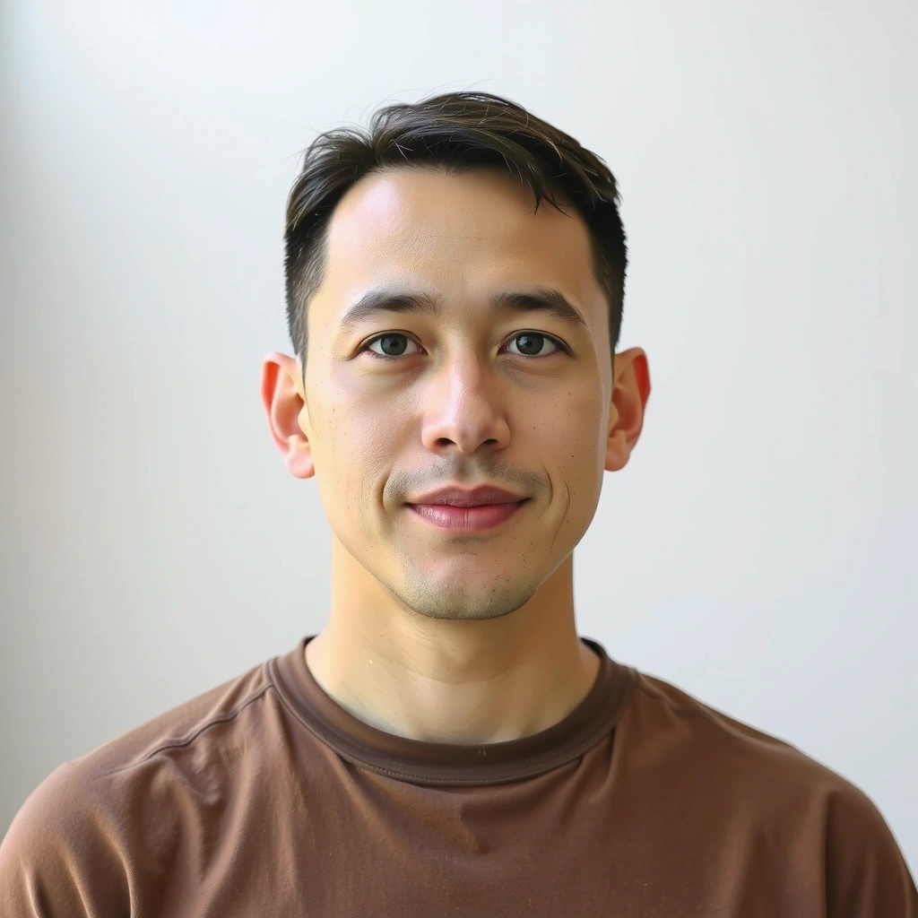 Portrait of yoga instructor David Lee with a calm and focused expression.